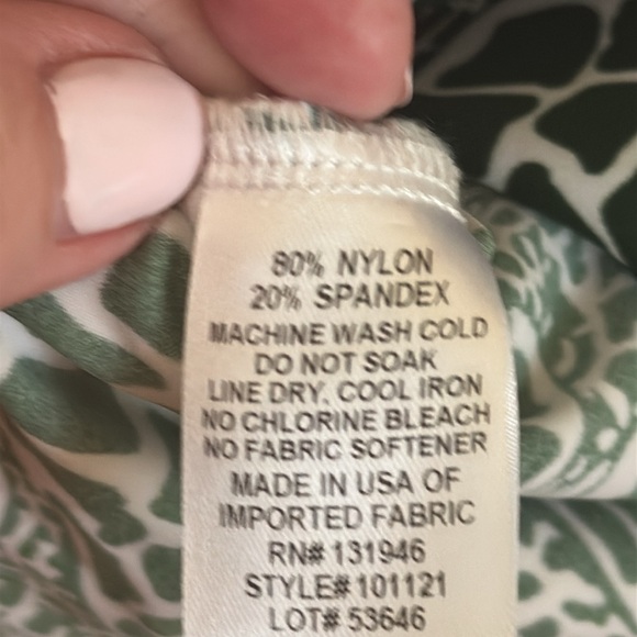 Jude Connally dark green and cream GraphicGiraffeMidi Dress, Ella style , large - Picture 6 of 16